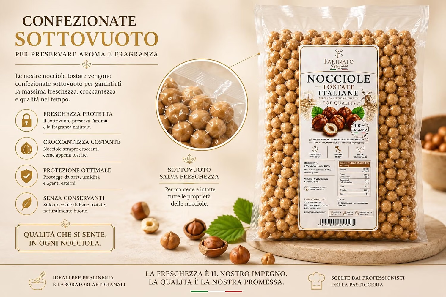 Nocciole Tostate Italiane Tonda di Giffoni – 1 kg - immagine 4