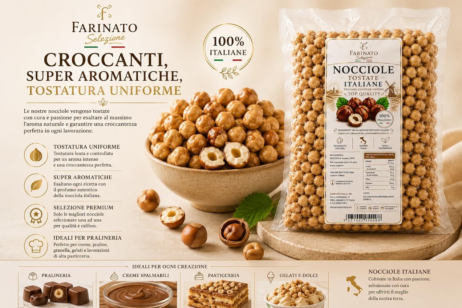 Nocciole Tostate Italiane Tonda di Giffoni – 1 kg - immagine 5